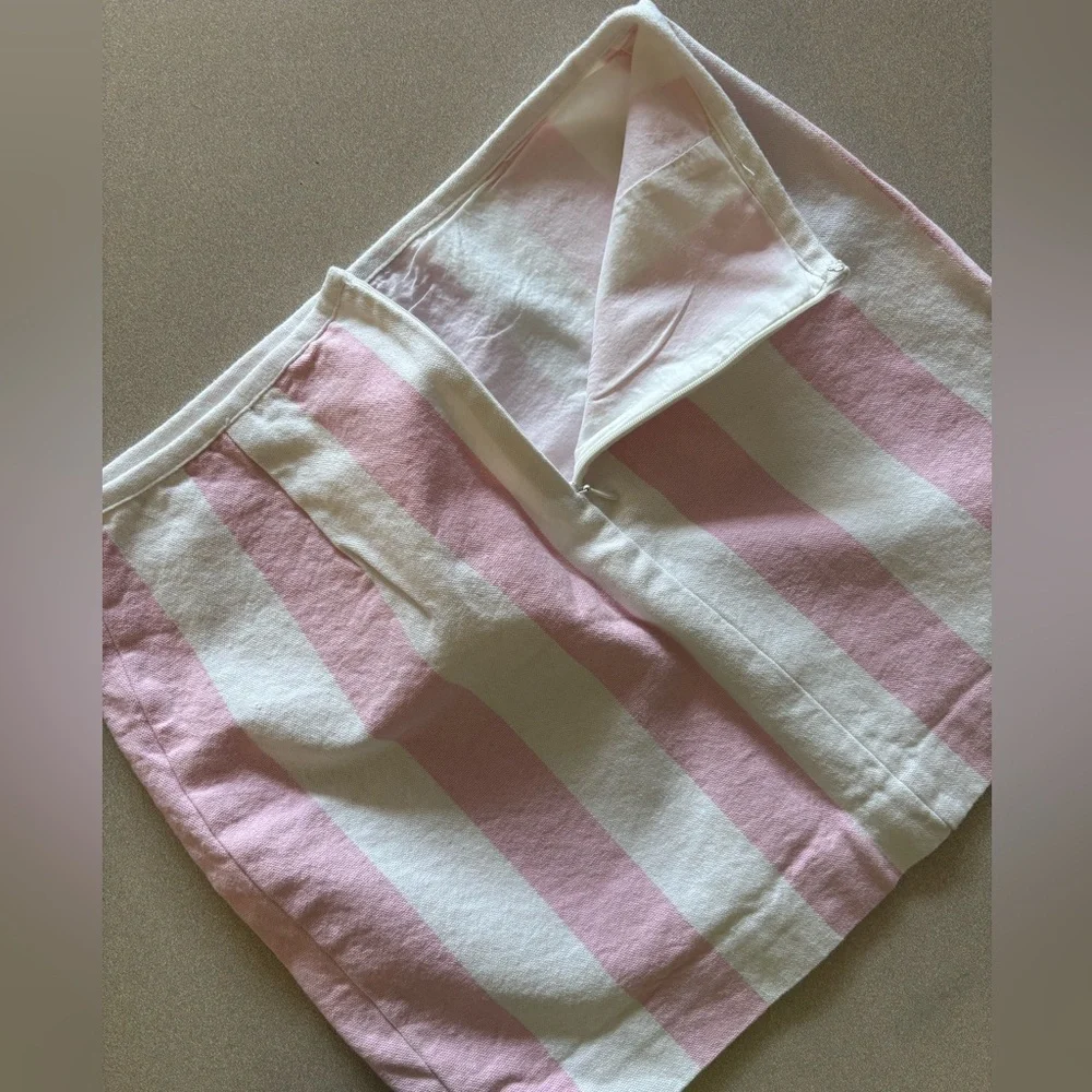 MADEWELL Gamine Skirt in Cara Stripe Pink/White Size 0
